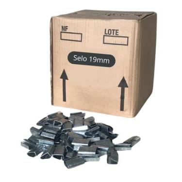 Imagem de Kit 5kg Selo Grampo Metálico 19mm P/arquear Fita Pet Oferta - TIGER EM