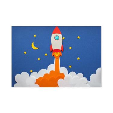 Imagem de Fundo Fotográfico 2,20 x 1,50 - Infantil Foguete Nas Nuvens 001 - Via 