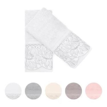 Imagem de Kit 2 Toalhas De Lavabo Social Paola Egípcio Buettner 30x50 Cor Prata-