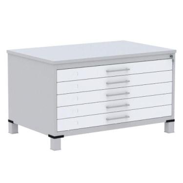 Imagem de Mapoteca 5 Gavetas Pandin 120 cm (Larg) Inmetro Tampo MDP Cinza Estrut