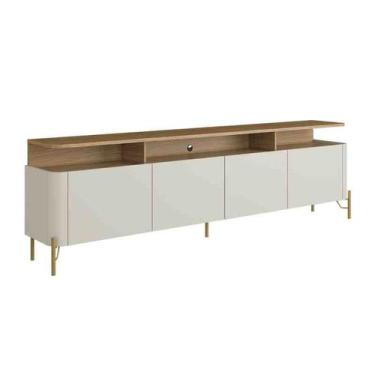 Imagem de Rack Bend 220 cm Louro/Luna Pés Dourados Incolar