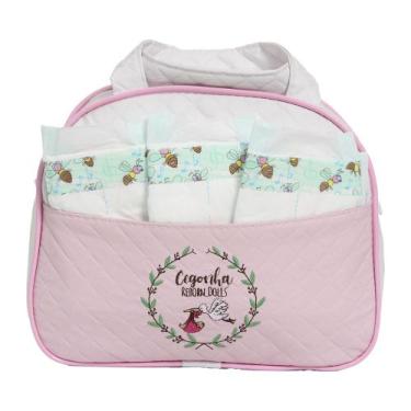 Imagem de Bolsa Maternidade com 03 Fraldas para Boneca Bebê Reborn Rosa