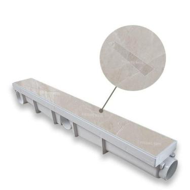 Imagem de Ralo de Banheiro Linear Invisível 6x50 modelo Cola Piso Porcelanato Co