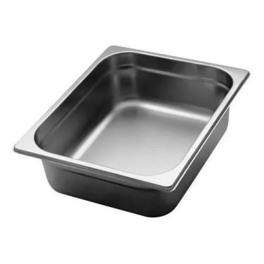 Imagem de Kit 3 Cubas Para Alimentos Gn 1/2 X 100mm Em Inox + Nfe - FAST MÁQUINA