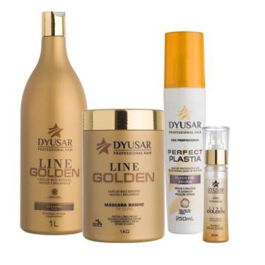 Imagem de Kit Line Golden 1Kg E Fluido Pré Escova Dyusar