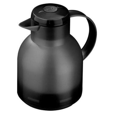 Imagem de Garrafa Térmica Emsa Samba Quick Press Preta Translúcida 1L, 1 l, Pret