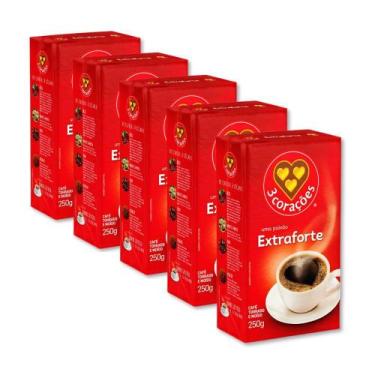 Imagem de Café Três Corações Extra Forte Kit 5 Pacotes a Vácuo 250g