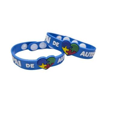 Imagem de pulseiras identificação autismo 22cm pai e mãe de autista com regulage