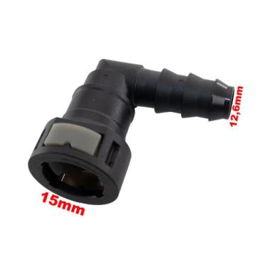 Imagem de Conector Quick 90 Graus Mangueira Injeção 15mm X 12,6mm - PARAISO DAS 