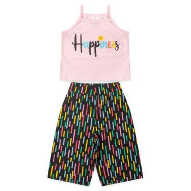 Imagem de Conjunto Cropped de Alcinha Infantil Verão Happiness -Rosa - Magia Bab