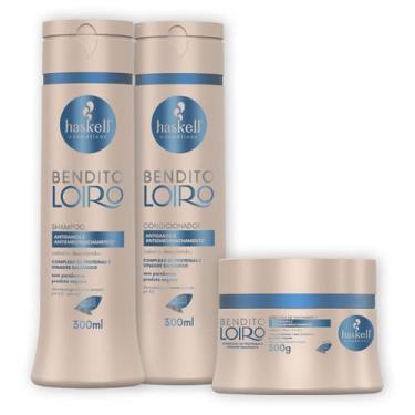 Imagem de Kit Haskell Bendito Loiro Shampoo Condicionador E Masc 300ml
