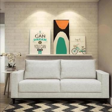 Imagem de Sof Living Nilo 2 Lugares 1,95m Linho off - Ferrari