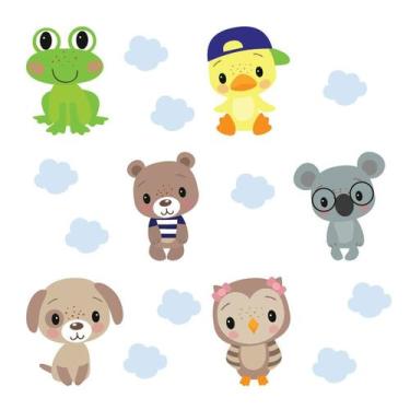 Imagem de Adesivo de Parede Infantil Animais Quarto Menino Bebe - 184ir - Allodi