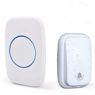 Imagem de Campainha sem fio, zhenxing à prova d'água (sem necessidade de pilhas) com 1 receptor plug-in e 1 transmissor de botão de pressão operando a 500 pés, volume ajustável, 51 sinos