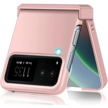 Imagem de Capa para Moto Razr 2023 com proteção de dobradiça, capa de telefone à prova de choque Motorola Razr 2023, ultrafina, fina, rígida, capa protetora de policarbonato para Razr 2023/Razr 40 5g, preta