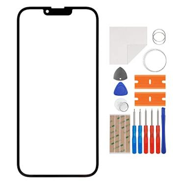 Imagem de E-yiiviil Substituição da lente da tela externa de vidro frontal compatível com iPhone 13 Pro Max de 6,7 polegadas com ferramentas