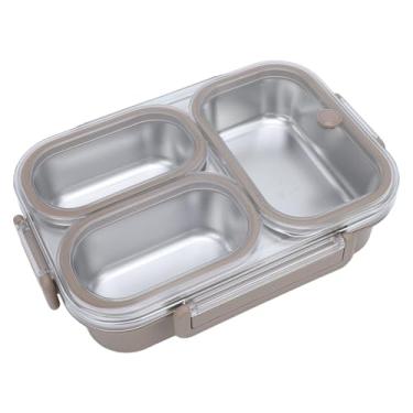 Imagem de 1.2L Box Lunch Box Recipiente de Aço Inoxidável Com 3 Compartimentos Recipientes de Almoço Aquecedor Portátil de Alimentos para Estudantes Trabalhadores de Escritório