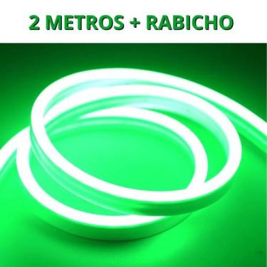 Imagem de KIT 1 a 10 Metros Mangueira Fita LED Neon Flex Verde + Rabicho - LED F