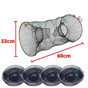 Imagem de Kit 4 Armadilha Covo Retratil Tipo Mola Traíra Piau Camarão Vários Tam