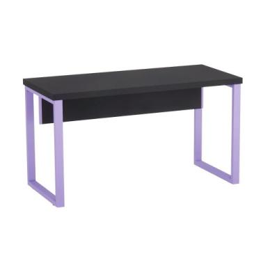 Imagem de Mesa Auxiliar Tubolar PE 40 Pandin 90 Cm Preto e Lilas