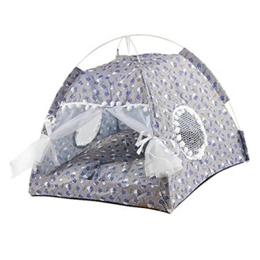 Imagem de Tenda Interna para Animais de Estimação, Macia, Quente, Evita Deslizamento, Linda Casa de Barraca para Cachorro para Todas As Estações (Cinza)