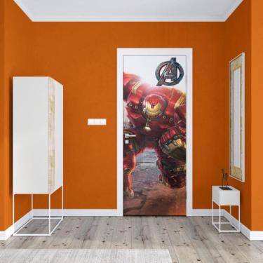 Imagem de Adesivo de Porta Homem de Ferro 03 - Império da Impressão, M - 80cm X 