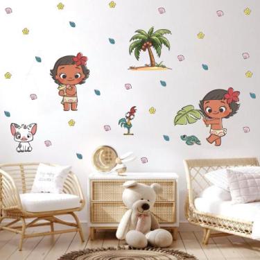 Imagem de Adesivo de Parede Moana Baby Bichinhos Desenho Tropical - Adesivos Kig