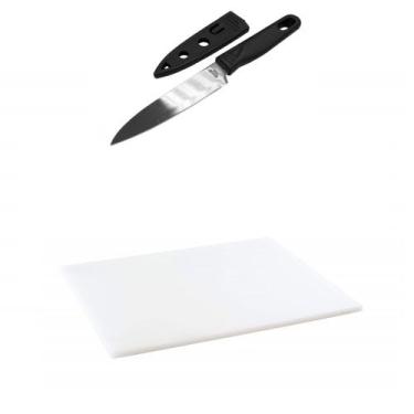 Imagem de Tabua Corte LISA branca 50x30 Polietileno faca utility 19 cm - Utensil