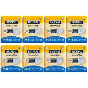 Imagem de KIT 8 FRALDAS GERIATRICA BIGFRAL DERMA PLUS M / 8 = 64 un
