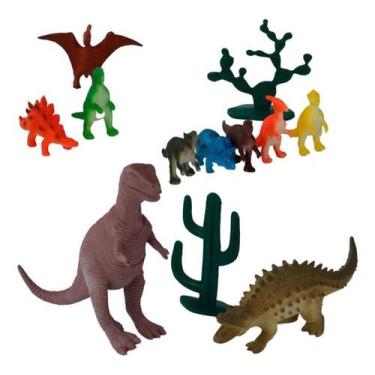 Imagem de Animais Jurassico Dinossauro Decorar Maquetes 5a17cm 12pçs - Ark Toys