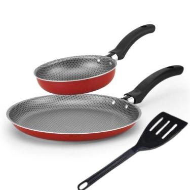 Imagem de Frigideira Panquequeira Antiaderente   Frigideira Para 1 Ovo Vermelho 