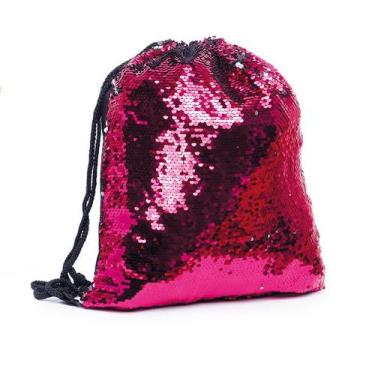 Imagem de Mochila Saco - Paetê Rosa - Festa Carnaval - 01 UN - Cromus -