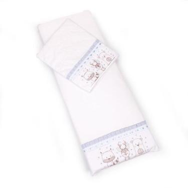 Imagem de Colchonete Colchão Carrinho Moisés bebê 2 pc Bordado 80x32 - Dolce Aff