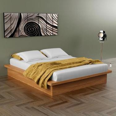 Imagem de Cama de Casal para Colchão de até 138 Cm em 100% MDF Freijó Dalla Cost