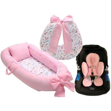 Imagem de Almofada Amamentação + Ninho Redutor Arco Iris + Redutor Bebê Conforto