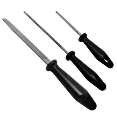 Imagem de Limas Afiação Corrente Motosserra Redonda 7/32 Triangular 100mm Plana 200mm Toyama