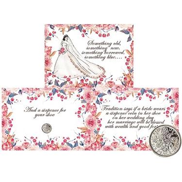 Imagem de ASVP Shop Authentic Sixpence Coin With Card & Envelope For the Bride - Something Old, Something New, Something Borrowed, Something Blue, and a Sixpence for her shoe
