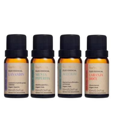Imagem de Kit 4 Óleo Essencial Via Aroma Natural 100% Puro Aromas Clássicos