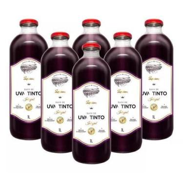 Imagem de kit 6 SUCO SUPERBOM UVA TINTO INTEGRAL VIDRO 1L