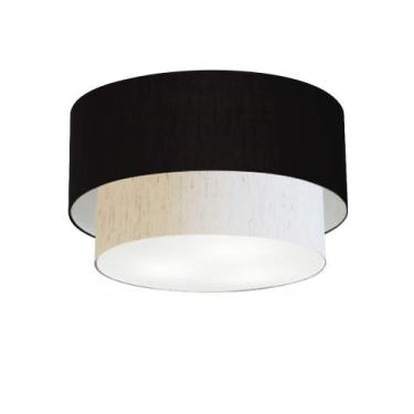 Imagem de Plafon Duplo Cilíndrico Vivare Md-3045 Cúpula em Tecido 40x35cm - Bivo