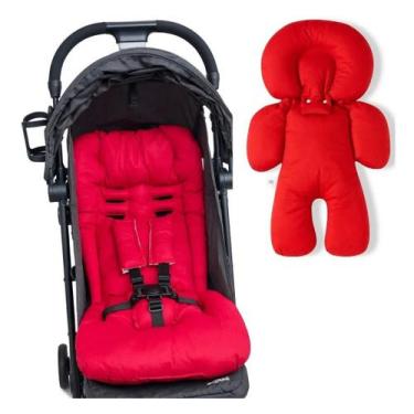 Imagem de Kit 1 almofada para carrinho 1 bebê conforto - vermelho - CLICK TUDO