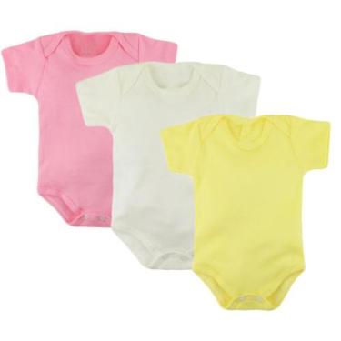 Imagem de KIT 3 Body Criança Bebê Menino Menina Body Liso Infantil Nenem - Samba