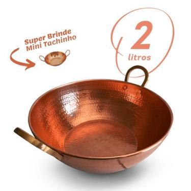 Imagem de Tacho de cobre 2 Litros com alças de Bronze - Artesanato Líder