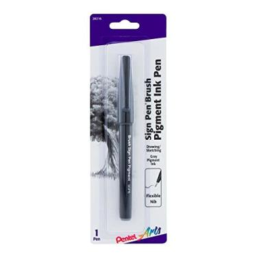 Imagem de Pentel Pincel para caneta Arts Sign, tinta de pigmento cinza, 1 pacote