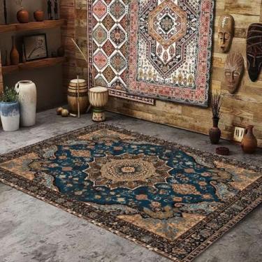 Imagem de Tapete retrô americano grande área sala de estar decoração casa estilo étnico quarto tapete vestiário sala tapete macio lavável, flanela 9,60x90cm capacho de porta