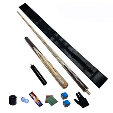 Imagem de Taco de sinuca de madeira de freixo de 147 cm, taco de sinuca, taco de sinuca profissional para esportes de mesa de sinuca, bar de bilhar de madeira (E taco de sinuca + bolsa, 10 mm)