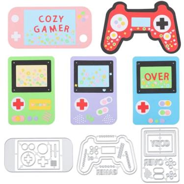 Imagem de GLOBLELAND Moldes de corte de coqueteleira de console de jogos para fazer cartas, corte de metal, máquina de jogos, moldes de corte para scrapbooking, diário, papel em relevo, decoração de artesanato