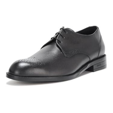 Imagem de BOSS Sapato social masculino Oxford Derby de couro macio Tayil, Cinza fóssil, 44