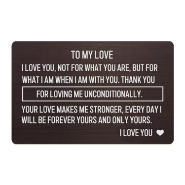 Imagem de Hesena Cartão de inserção de aço inoxidável When I Say I Love You More - presentes sentimentais de aniversário para namorado ou namorada, presente romântico para ele ou ela... (Preto-3)