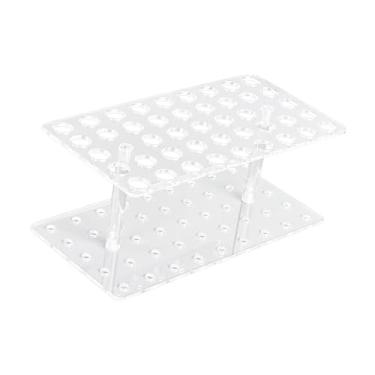 Imagem de Bothyi Suporte de exibição de caneta acrílica, suporte de pincel de maquiagem, rack de papelaria, multi espaços, resistente, rack de cosméticos, marcador, 20x10x7cm